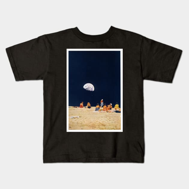 moon bath Kids T-Shirt by mathiole